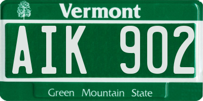 VT license plate AIK902