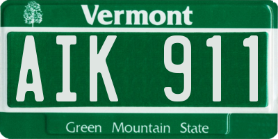 VT license plate AIK911
