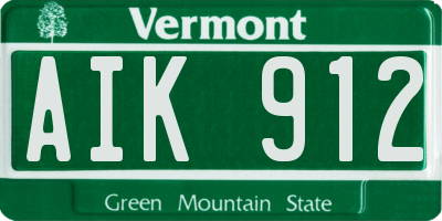 VT license plate AIK912