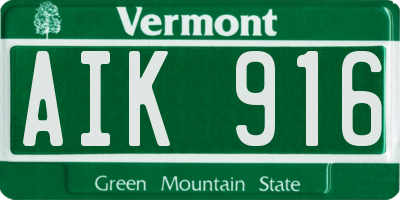VT license plate AIK916