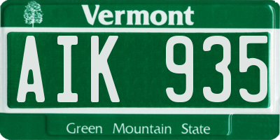 VT license plate AIK935