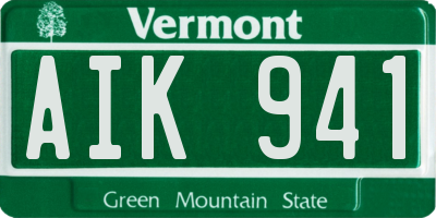 VT license plate AIK941