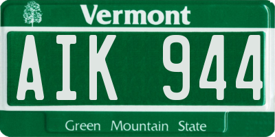 VT license plate AIK944