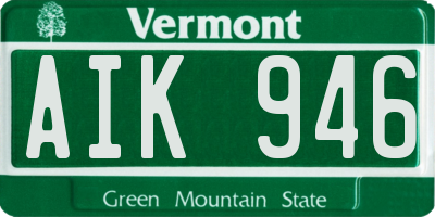 VT license plate AIK946