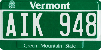 VT license plate AIK948