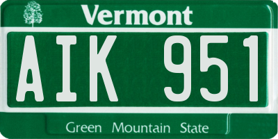 VT license plate AIK951