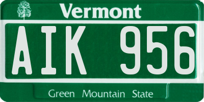 VT license plate AIK956