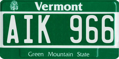 VT license plate AIK966