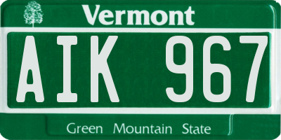 VT license plate AIK967