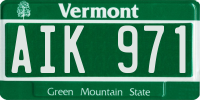 VT license plate AIK971