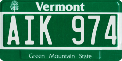 VT license plate AIK974