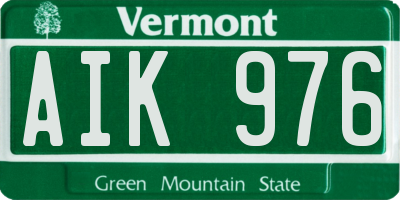 VT license plate AIK976