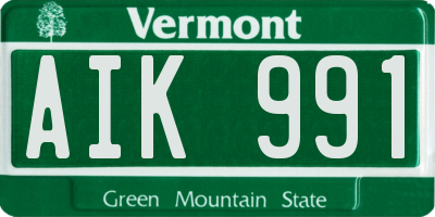 VT license plate AIK991