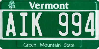 VT license plate AIK994