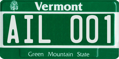 VT license plate AIL001