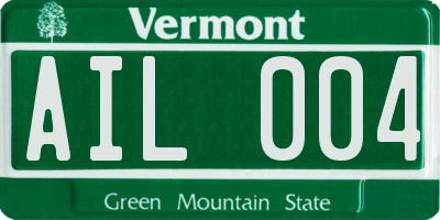 VT license plate AIL004