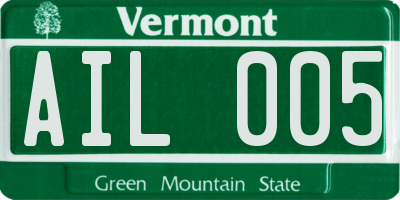 VT license plate AIL005