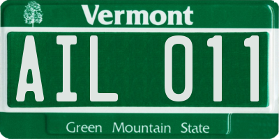 VT license plate AIL011