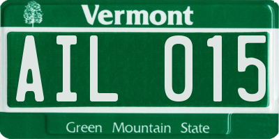 VT license plate AIL015