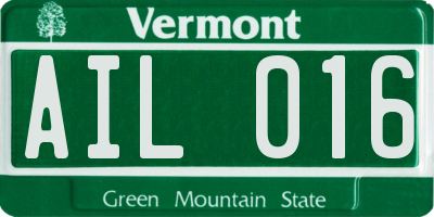 VT license plate AIL016