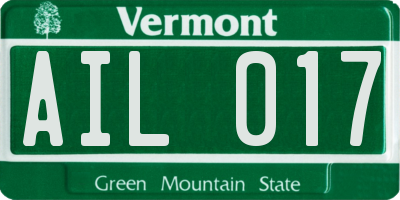 VT license plate AIL017