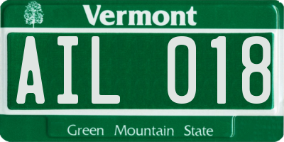 VT license plate AIL018