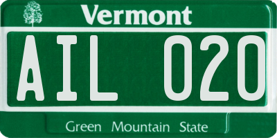 VT license plate AIL020