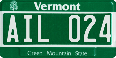 VT license plate AIL024