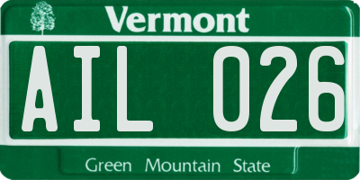 VT license plate AIL026