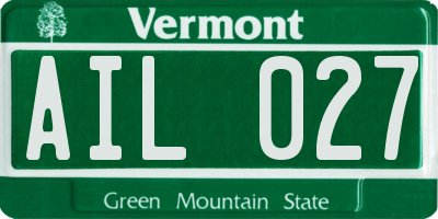 VT license plate AIL027