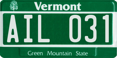 VT license plate AIL031