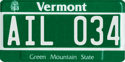 VT license plate AIL034