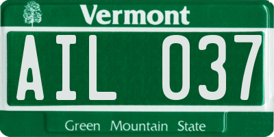 VT license plate AIL037
