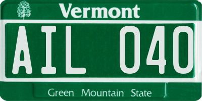 VT license plate AIL040