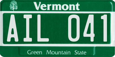 VT license plate AIL041