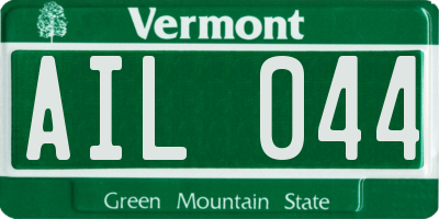 VT license plate AIL044