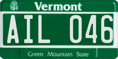 VT license plate AIL046