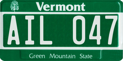 VT license plate AIL047