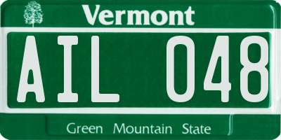 VT license plate AIL048