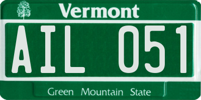 VT license plate AIL051