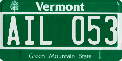 VT license plate AIL053