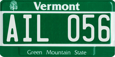 VT license plate AIL056
