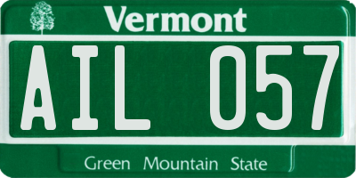 VT license plate AIL057