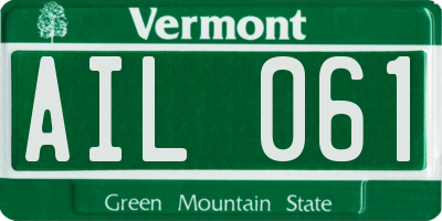 VT license plate AIL061