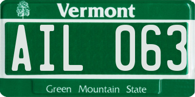 VT license plate AIL063