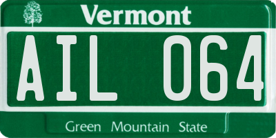 VT license plate AIL064