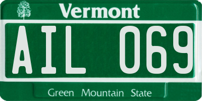 VT license plate AIL069