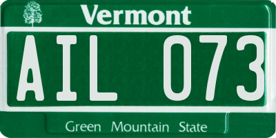 VT license plate AIL073
