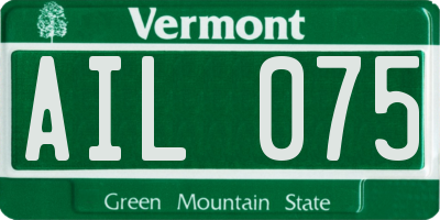 VT license plate AIL075