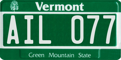 VT license plate AIL077